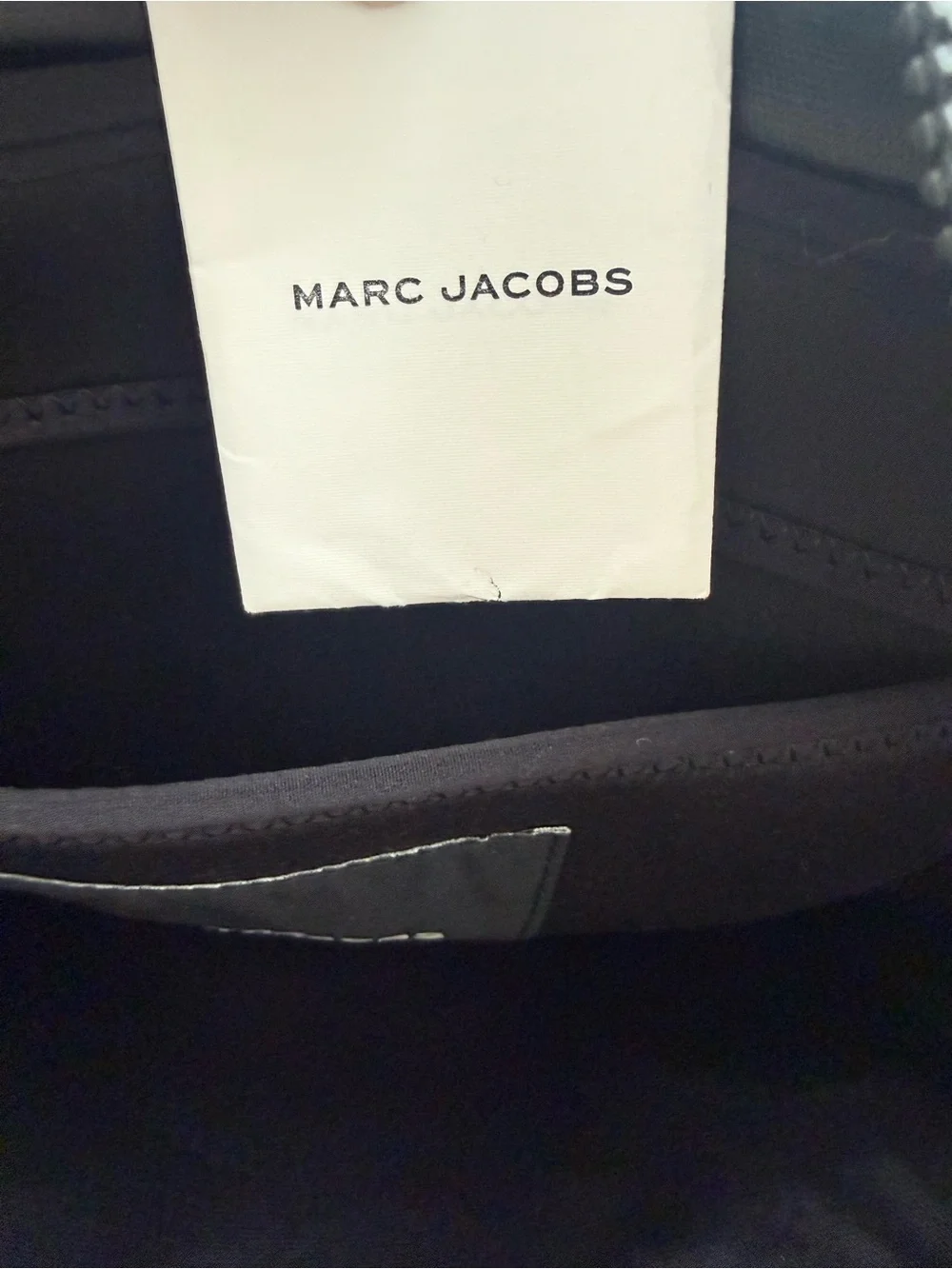 Marc Jacobs Large Canvas Tote Bag Black Zip Top Crossbody Shoulder Bag